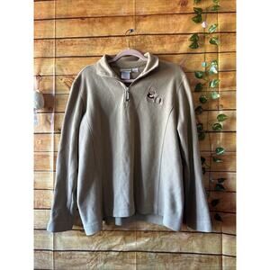 Winnie The Pooh Disneyland Resort Brown Quarter Zip Pull Over Sweater Size M